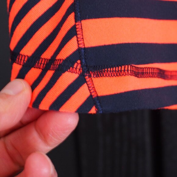 Striped Orange and Navy Women's Top - Picture 3 of 10